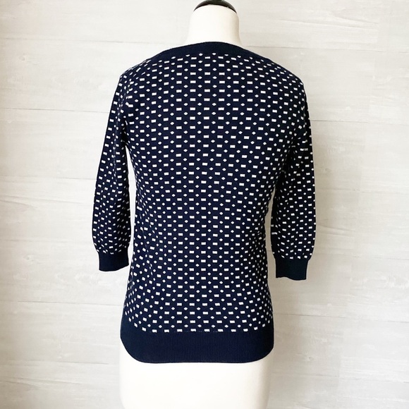 WOMEN'S J.Crew Navy White Sweater - Picture 3 of 5